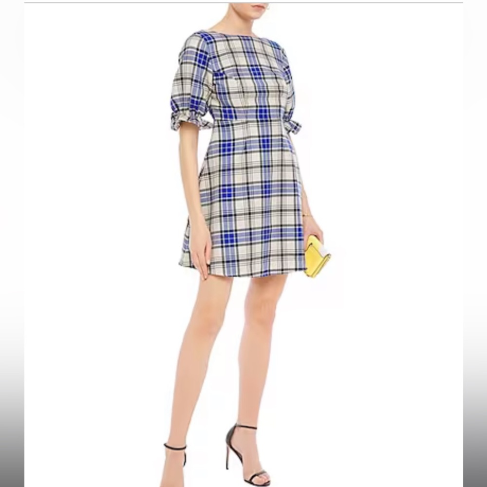 Shrimps Plaid Wool Mini Dress